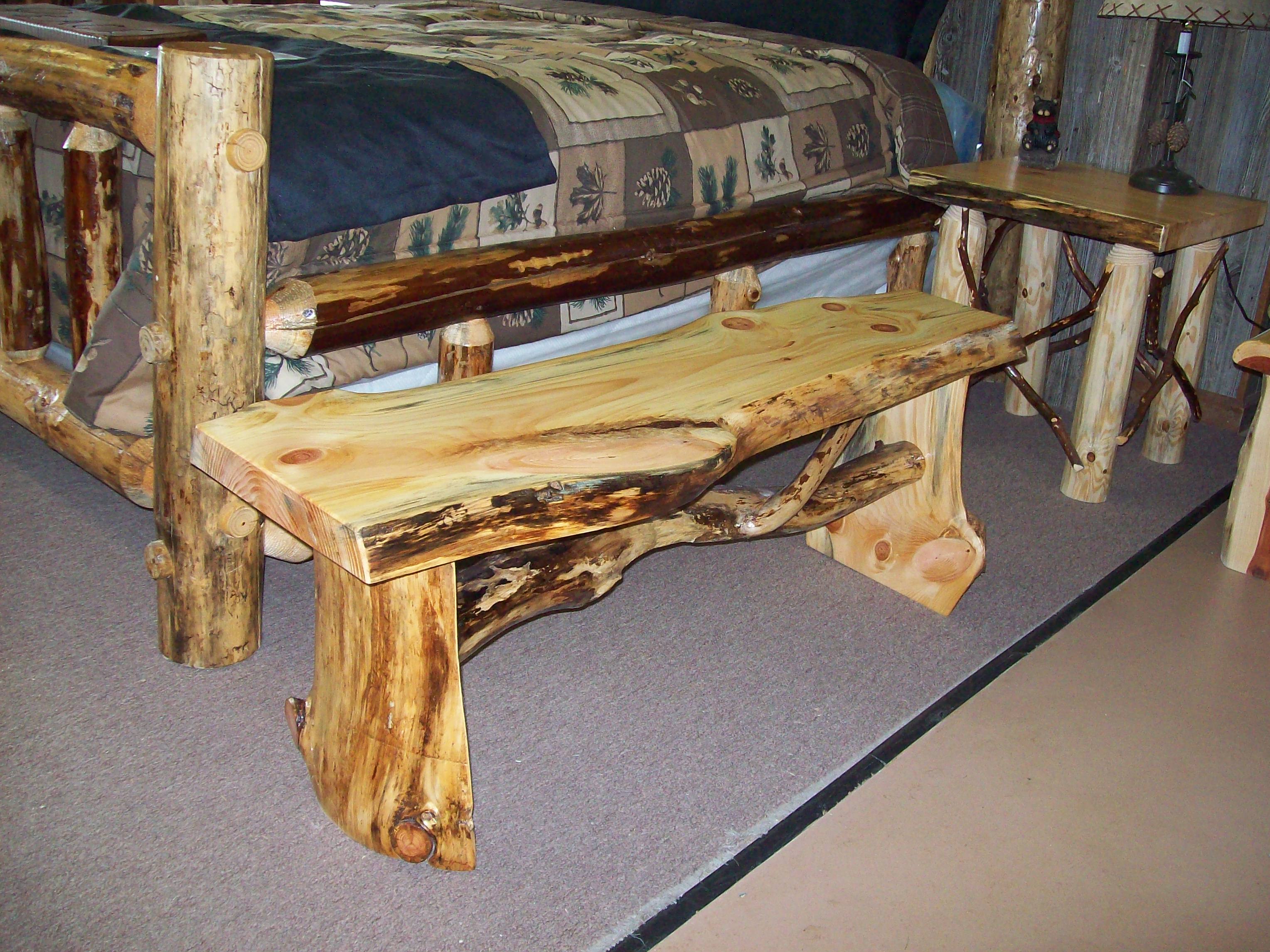 Pine Slab Bench