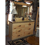 Dresser with Lamps and a Mirror