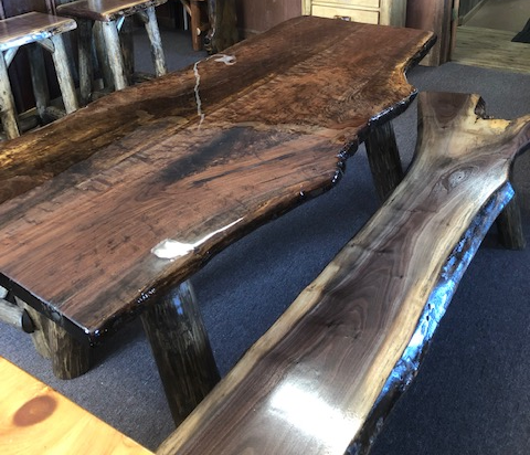 Walnut epoxy dining table